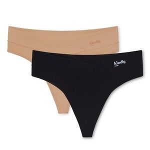 Kindly Yours Thong Panties 2 Pack XXXL Seamless Stretch Crossover Waist